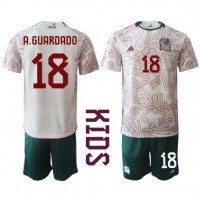 Koszulka piłkarska Meksyk Andres Guardado #18 Strój wyjazdowy dla dzieci MŚ 2022 tanio Krótki Rękaw (+ Krótkie spodenki)